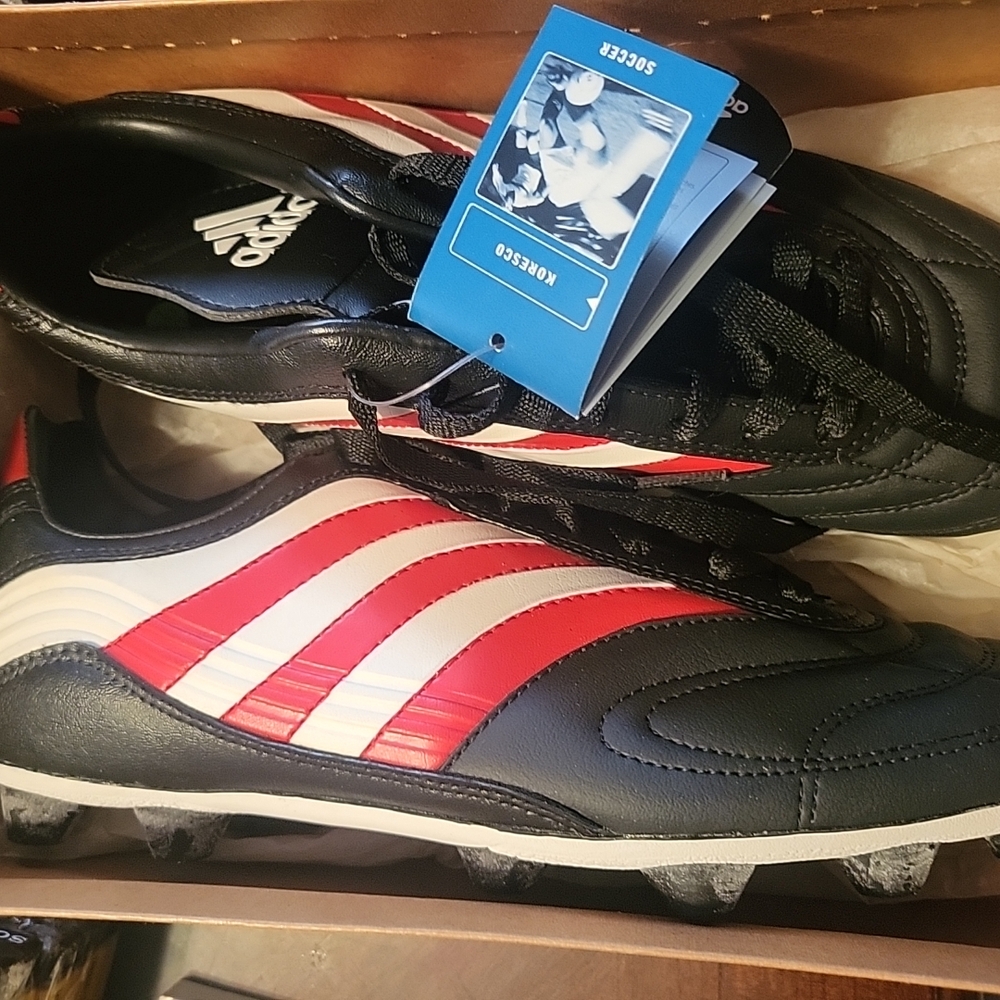 Adidas Black and Red Soccer Cleats